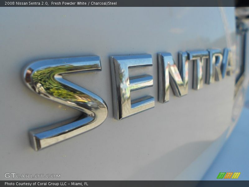 Fresh Powder White / Charcoal/Steel 2008 Nissan Sentra 2.0
