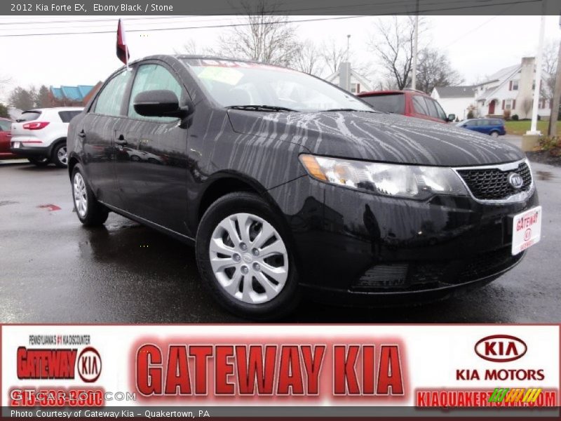 Ebony Black / Stone 2012 Kia Forte EX