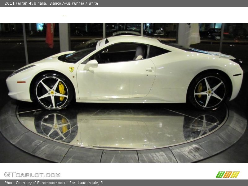 Bianco Avus (White) / White 2011 Ferrari 458 Italia
