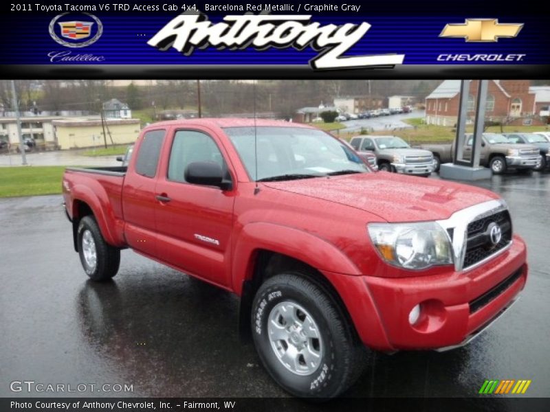 Barcelona Red Metallic / Graphite Gray 2011 Toyota Tacoma V6 TRD Access Cab 4x4