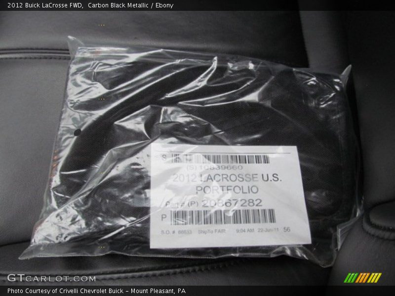 Carbon Black Metallic / Ebony 2012 Buick LaCrosse FWD