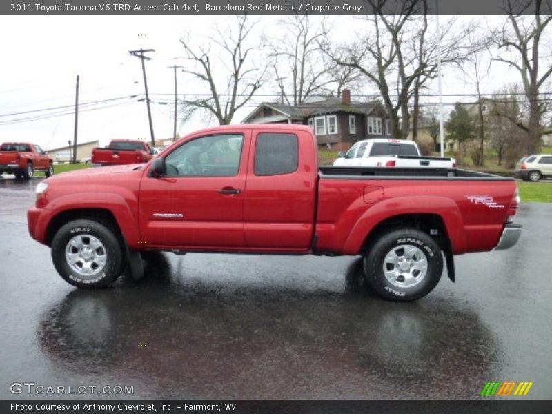 Barcelona Red Metallic / Graphite Gray 2011 Toyota Tacoma V6 TRD Access Cab 4x4