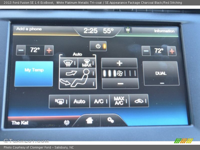 White Platinum Metallic Tri-coat / SE Appearance Package Charcoal Black/Red Stitching 2013 Ford Fusion SE 1.6 EcoBoost