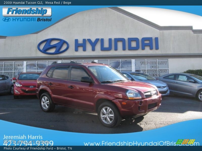 Mesa Red / Beige 2009 Hyundai Tucson GLS