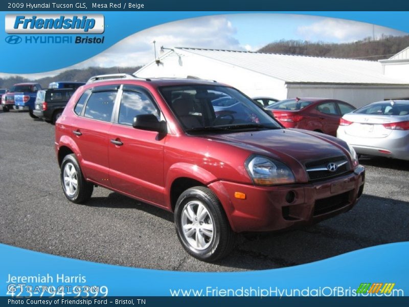 Mesa Red / Beige 2009 Hyundai Tucson GLS