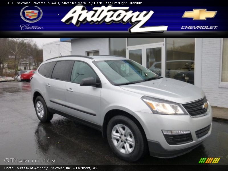 Silver Ice Metallic / Dark Titanium/Light Titanium 2013 Chevrolet Traverse LS AWD