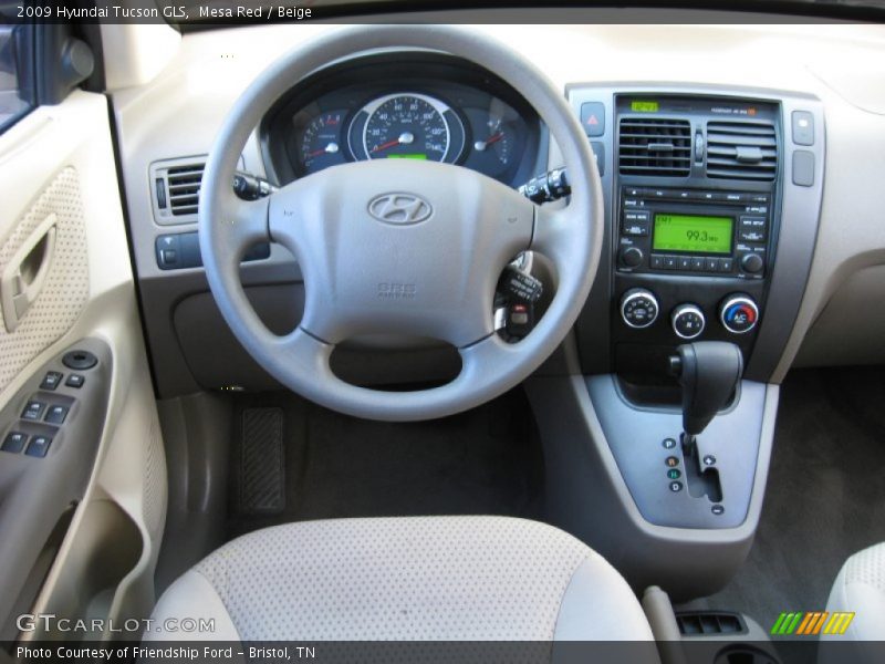 Mesa Red / Beige 2009 Hyundai Tucson GLS