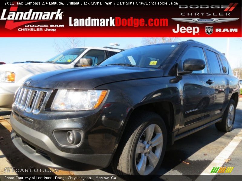 Brilliant Black Crystal Pearl / Dark Slate Gray/Light Pebble Beige 2011 Jeep Compass 2.4 Latitude