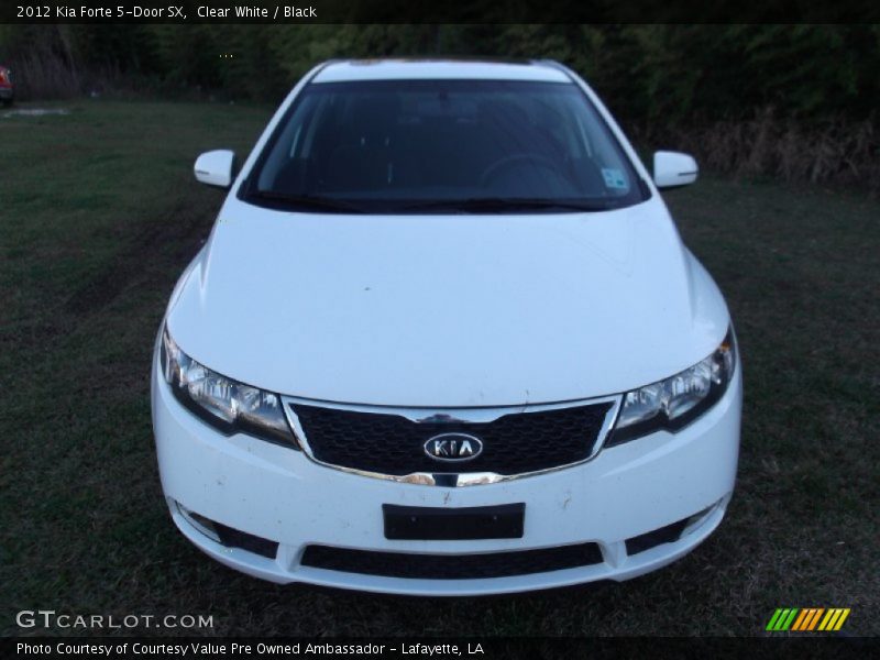 Clear White / Black 2012 Kia Forte 5-Door SX