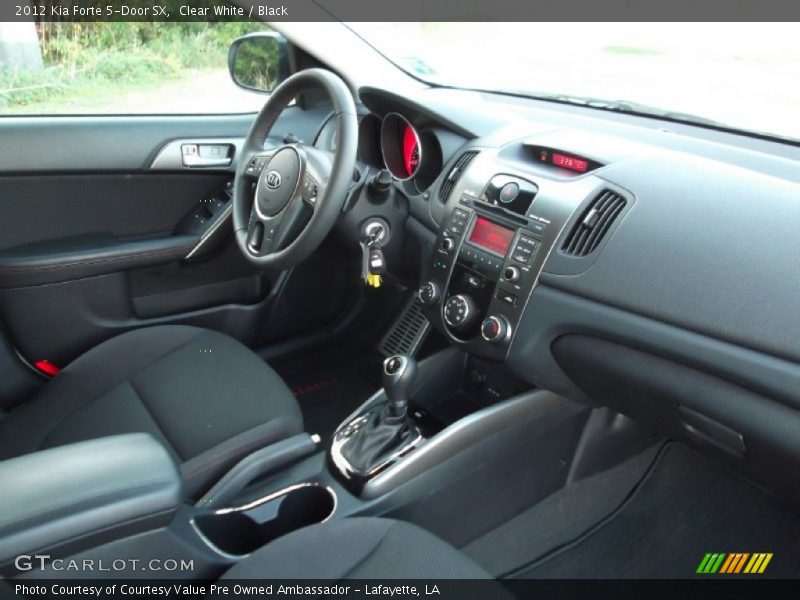 Clear White / Black 2012 Kia Forte 5-Door SX
