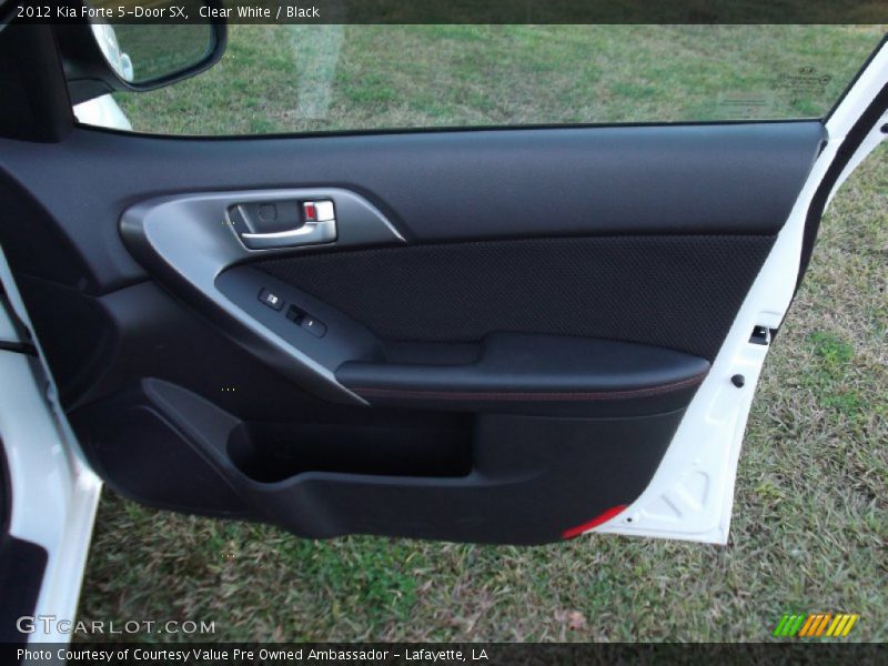Clear White / Black 2012 Kia Forte 5-Door SX