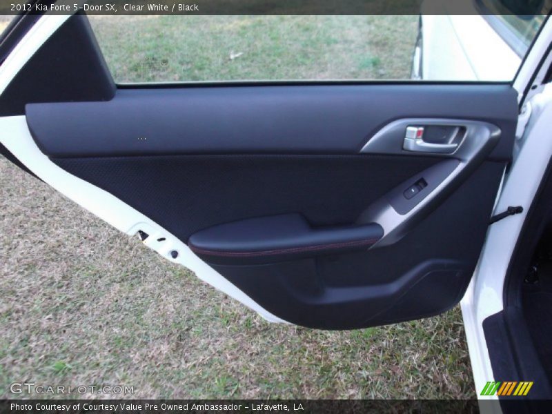 Clear White / Black 2012 Kia Forte 5-Door SX