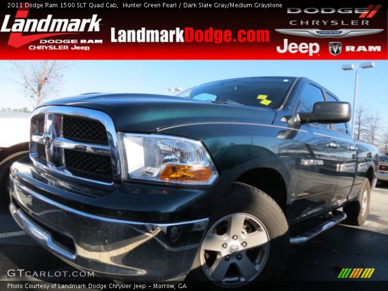 Hunter Green Pearl / Dark Slate Gray/Medium Graystone 2011 Dodge Ram 1500 SLT Quad Cab