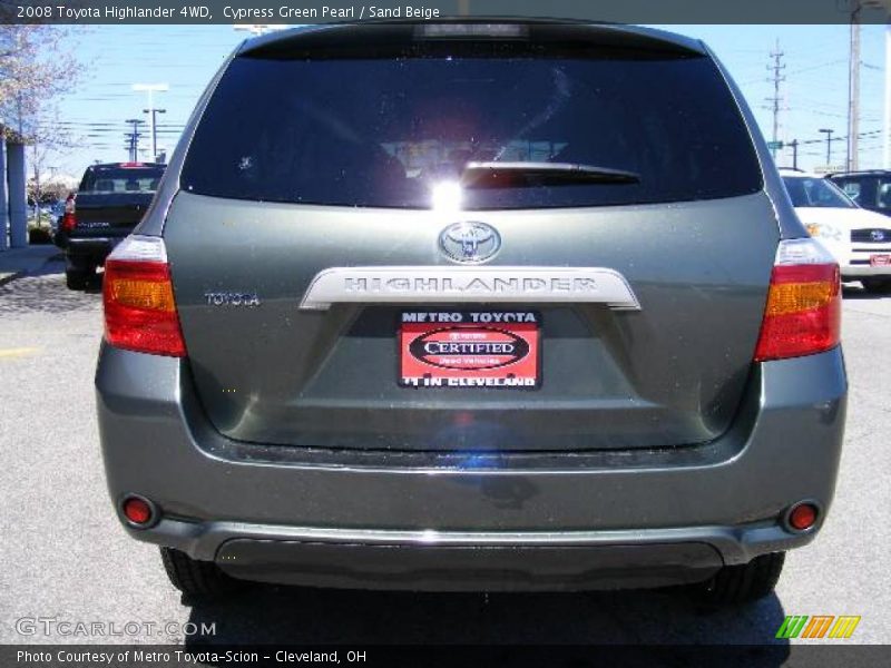 Cypress Green Pearl / Sand Beige 2008 Toyota Highlander 4WD