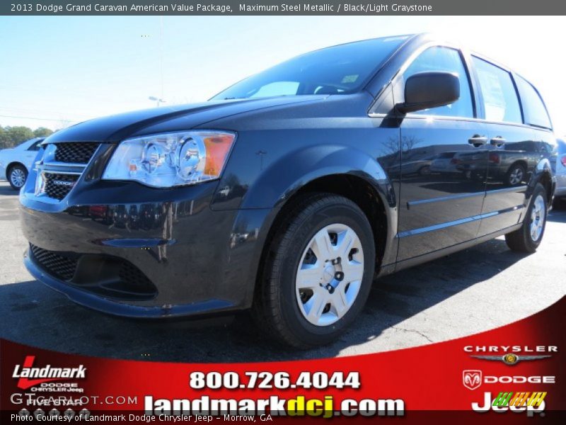 Maximum Steel Metallic / Black/Light Graystone 2013 Dodge Grand Caravan American Value Package