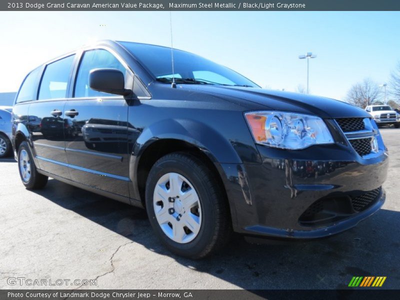 Maximum Steel Metallic / Black/Light Graystone 2013 Dodge Grand Caravan American Value Package