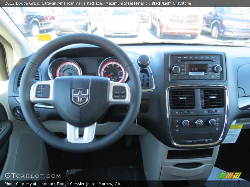 Maximum Steel Metallic / Black/Light Graystone 2013 Dodge Grand Caravan American Value Package