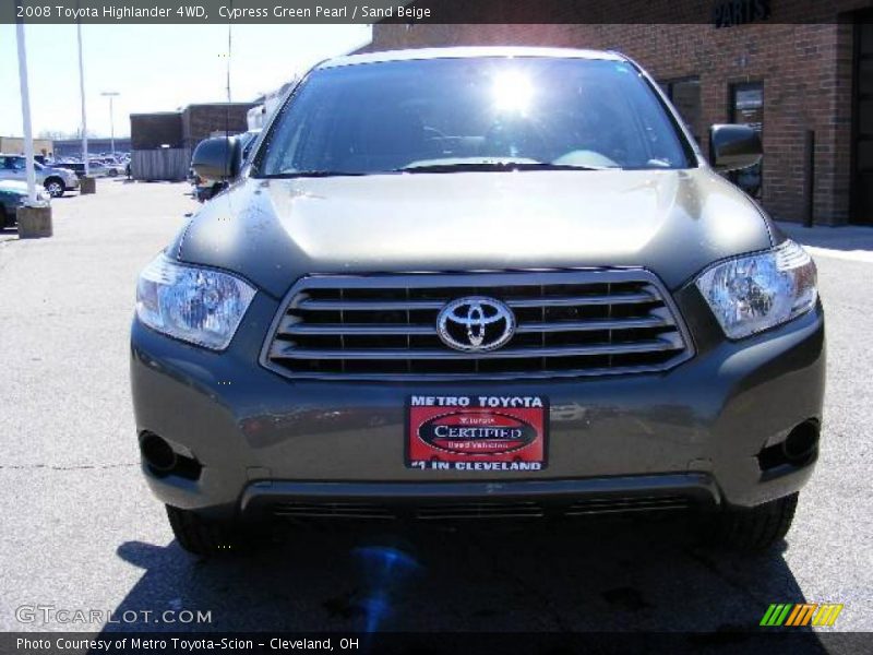 Cypress Green Pearl / Sand Beige 2008 Toyota Highlander 4WD