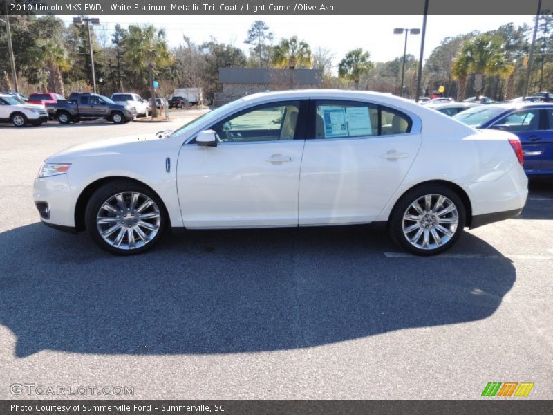 White Platinum Metallic Tri-Coat / Light Camel/Olive Ash 2010 Lincoln MKS FWD
