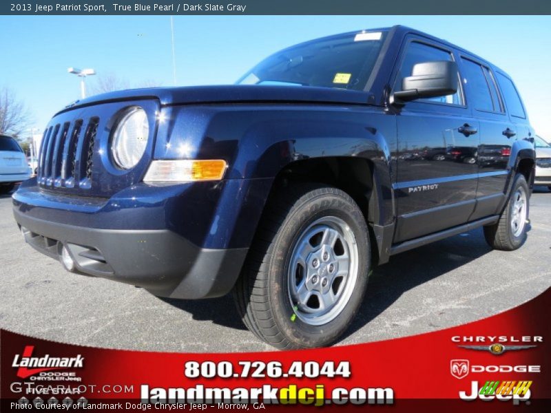 True Blue Pearl / Dark Slate Gray 2013 Jeep Patriot Sport
