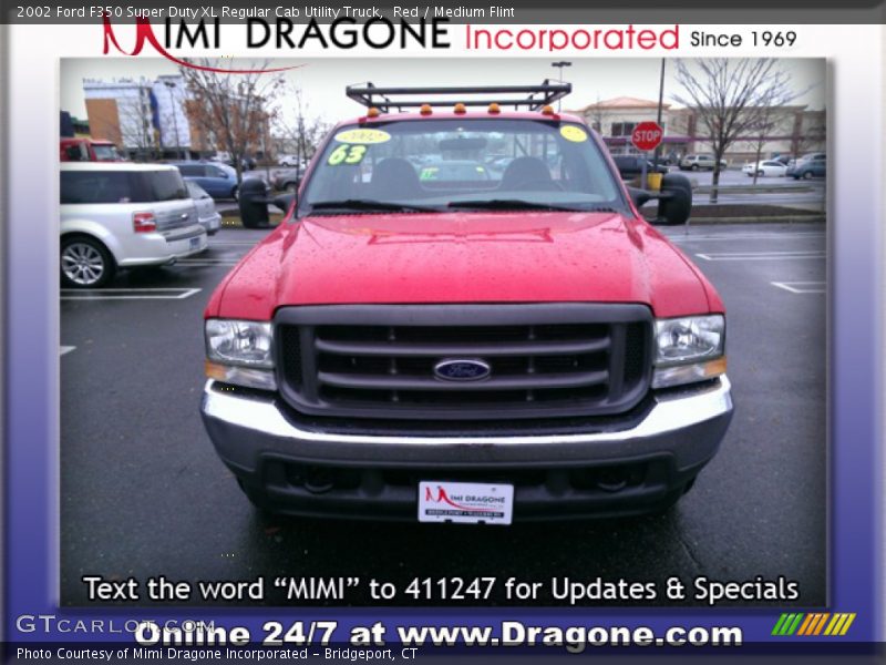 Red / Medium Flint 2002 Ford F350 Super Duty XL Regular Cab Utility Truck