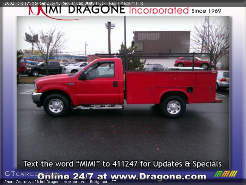 Red / Medium Flint 2002 Ford F350 Super Duty XL Regular Cab Utility Truck