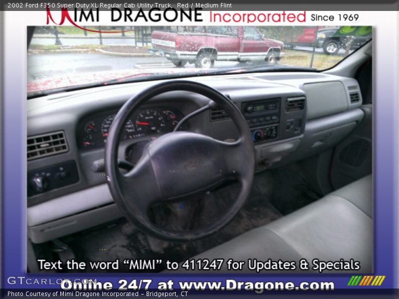 Red / Medium Flint 2002 Ford F350 Super Duty XL Regular Cab Utility Truck
