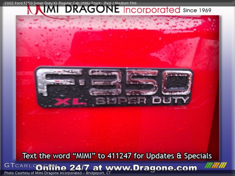 Red / Medium Flint 2002 Ford F350 Super Duty XL Regular Cab Utility Truck
