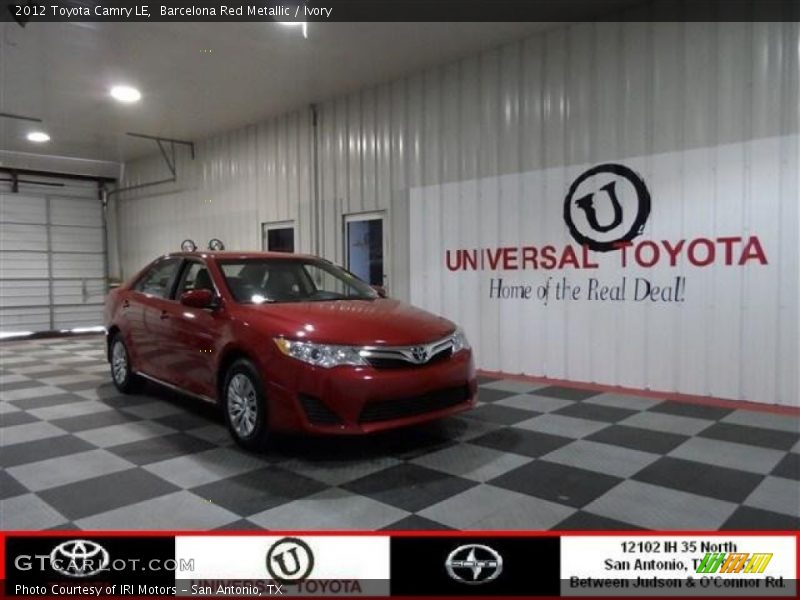 Barcelona Red Metallic / Ivory 2012 Toyota Camry LE