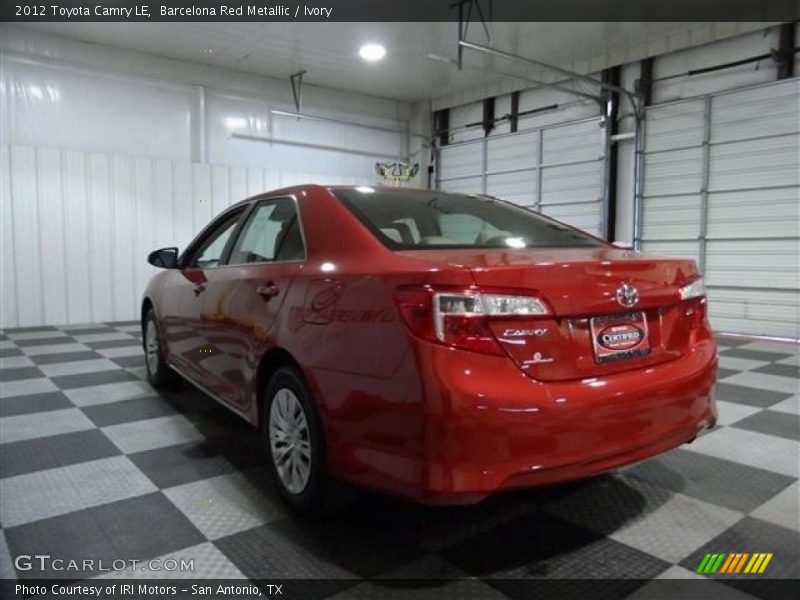 Barcelona Red Metallic / Ivory 2012 Toyota Camry LE