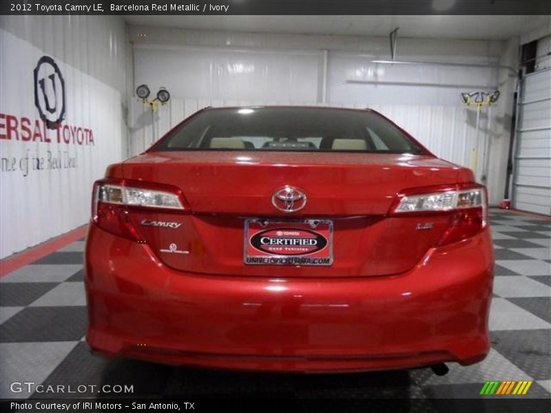 Barcelona Red Metallic / Ivory 2012 Toyota Camry LE