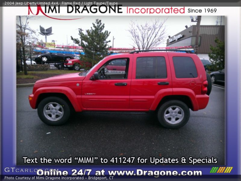 Flame Red / Light Taupe/Taupe 2004 Jeep Liberty Limited 4x4