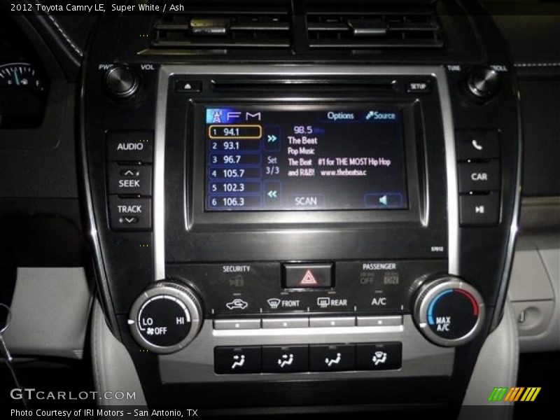 Super White / Ash 2012 Toyota Camry LE