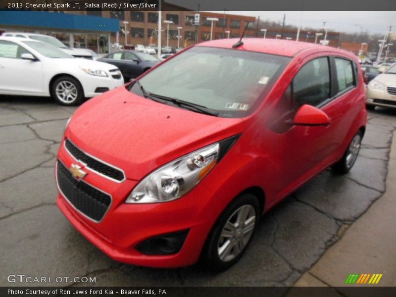 Salsa (Red) / Silver/Silver 2013 Chevrolet Spark LT
