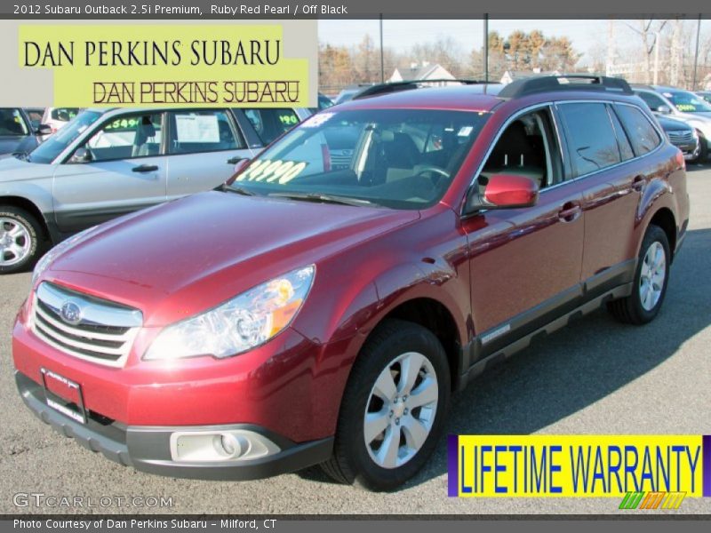 Ruby Red Pearl / Off Black 2012 Subaru Outback 2.5i Premium