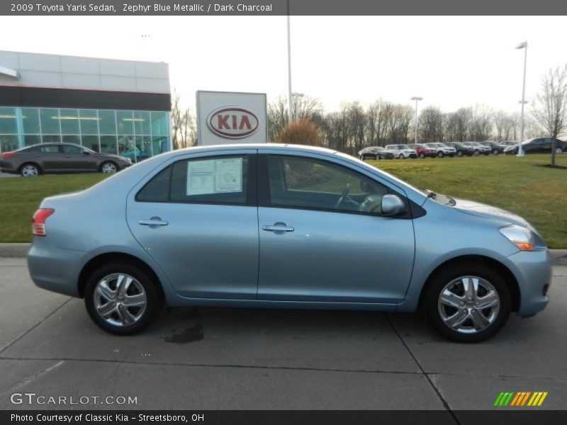 Zephyr Blue Metallic / Dark Charcoal 2009 Toyota Yaris Sedan