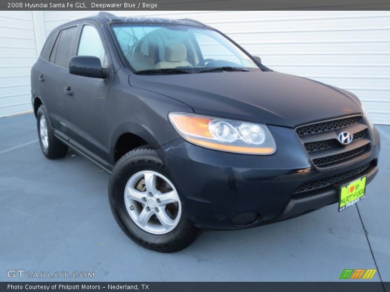 Deepwater Blue / Beige 2008 Hyundai Santa Fe GLS