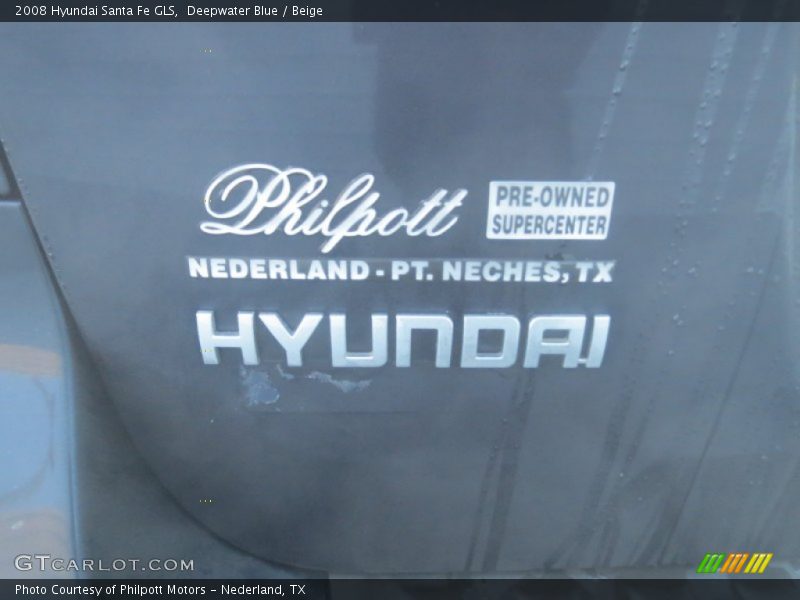 Deepwater Blue / Beige 2008 Hyundai Santa Fe GLS