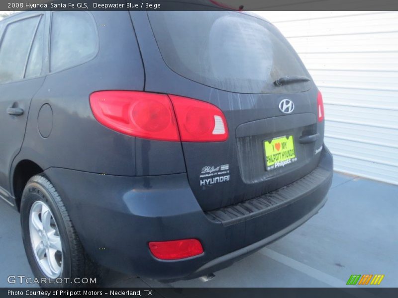 Deepwater Blue / Beige 2008 Hyundai Santa Fe GLS