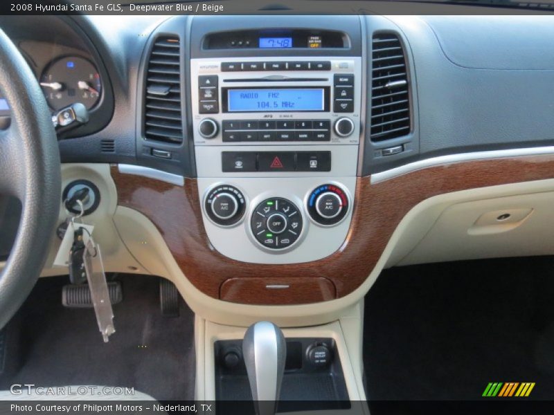 Deepwater Blue / Beige 2008 Hyundai Santa Fe GLS