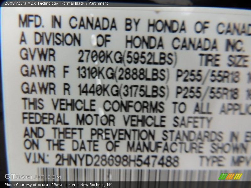 Formal Black / Parchment 2008 Acura MDX Technology