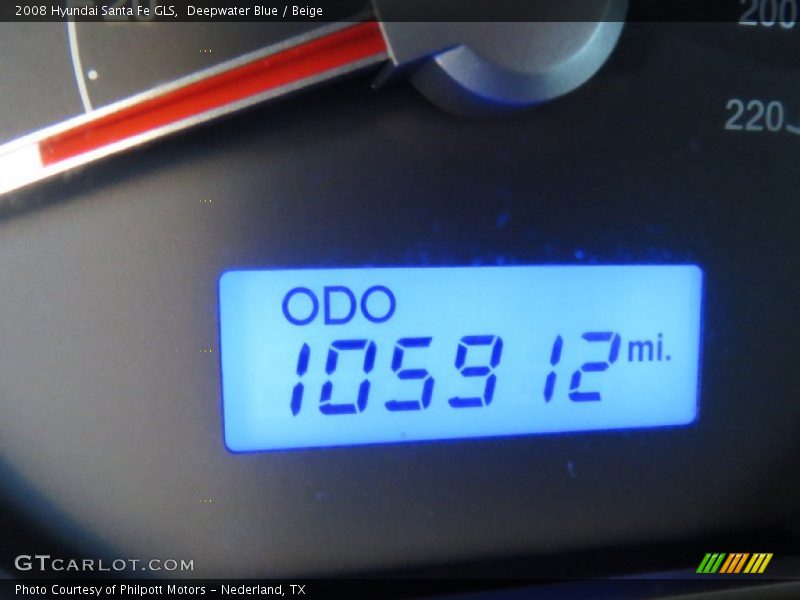 Deepwater Blue / Beige 2008 Hyundai Santa Fe GLS
