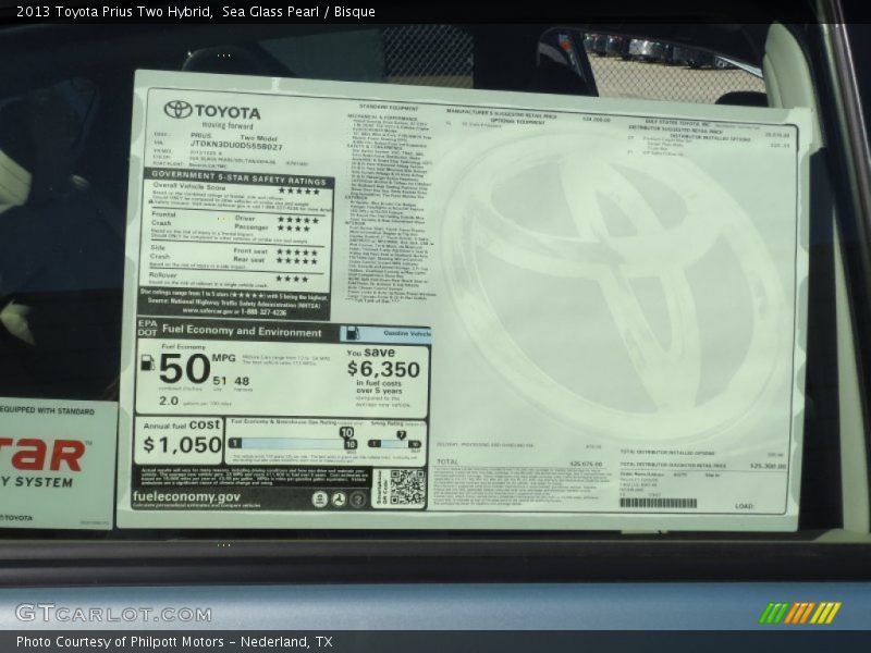 Sea Glass Pearl / Bisque 2013 Toyota Prius Two Hybrid