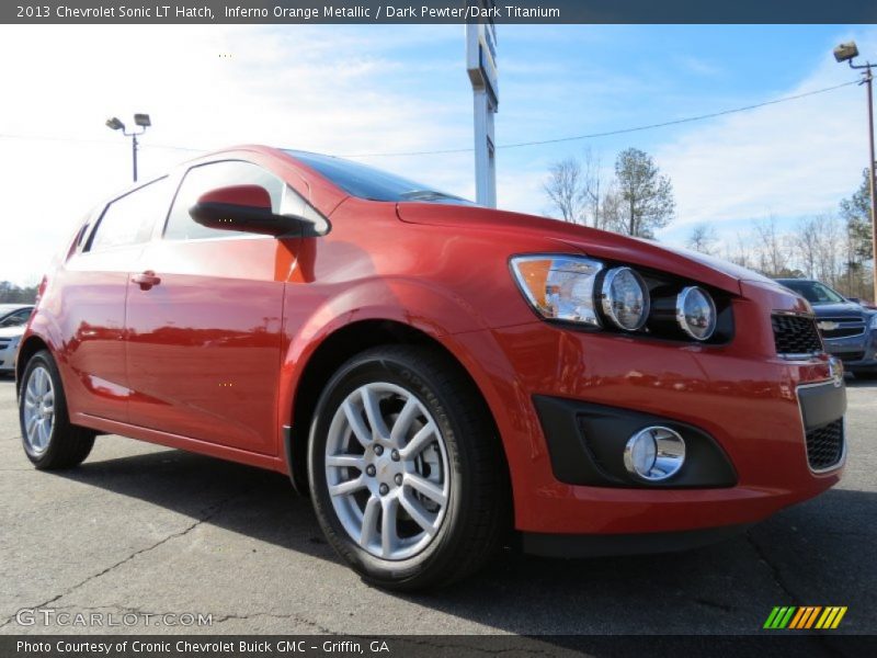 Inferno Orange Metallic / Dark Pewter/Dark Titanium 2013 Chevrolet Sonic LT Hatch