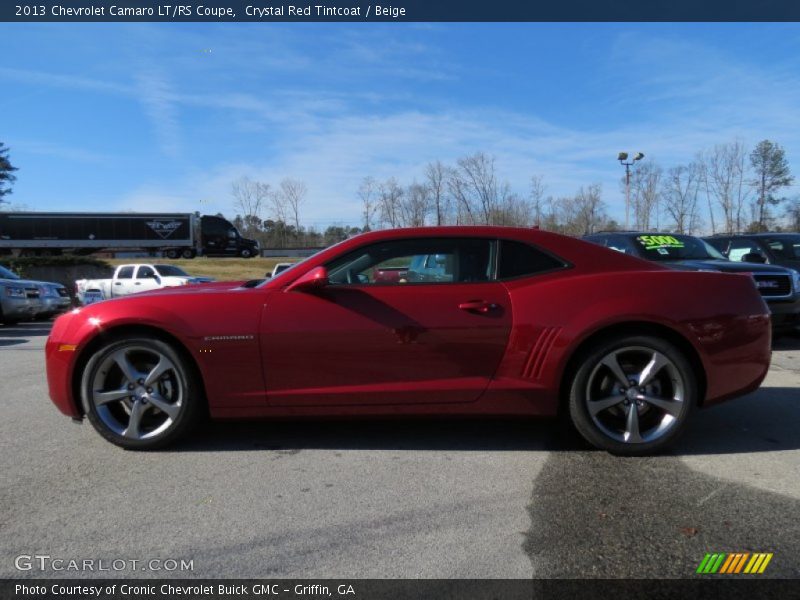 Crystal Red Tintcoat / Beige 2013 Chevrolet Camaro LT/RS Coupe
