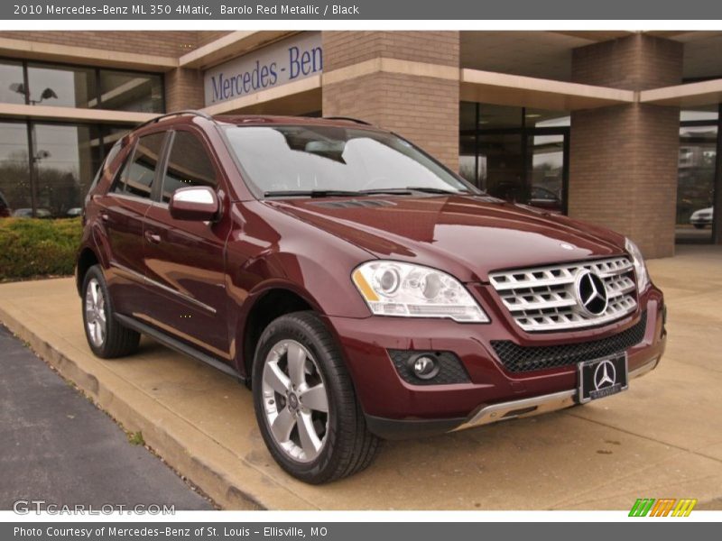 Barolo Red Metallic / Black 2010 Mercedes-Benz ML 350 4Matic