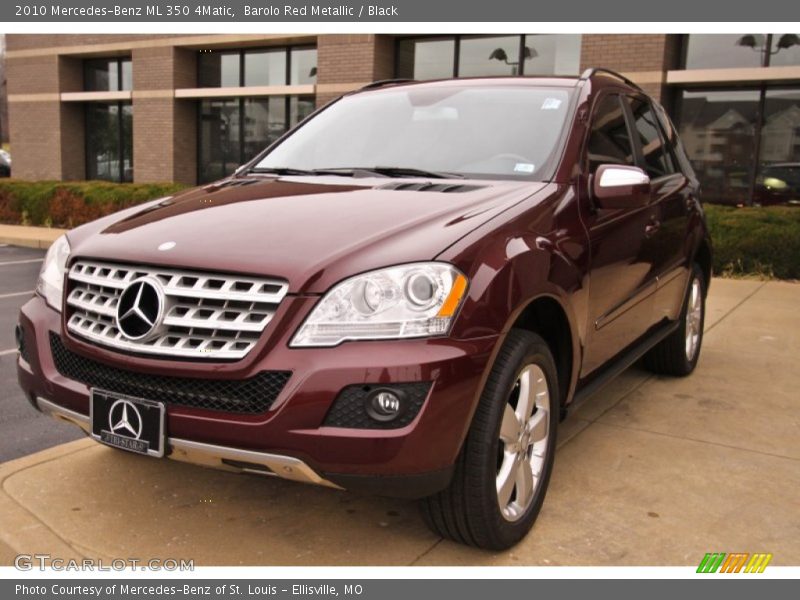 Barolo Red Metallic / Black 2010 Mercedes-Benz ML 350 4Matic