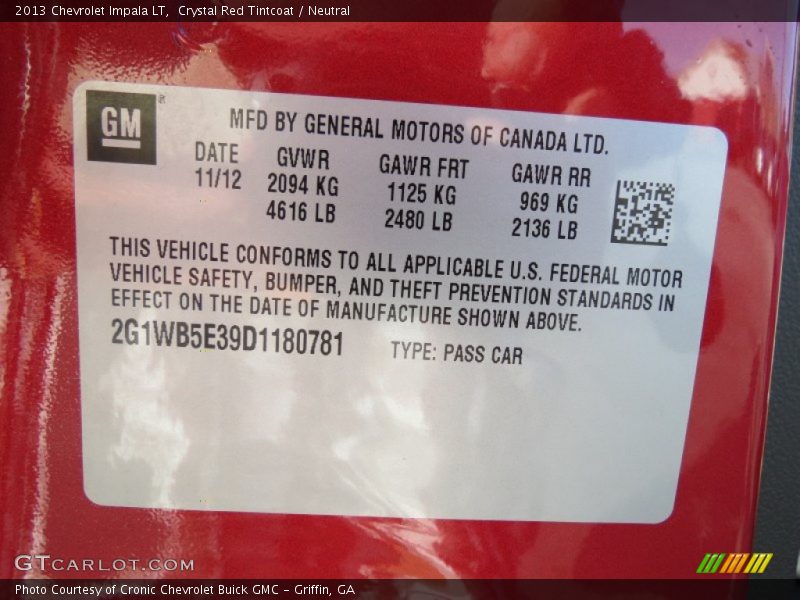 Crystal Red Tintcoat / Neutral 2013 Chevrolet Impala LT
