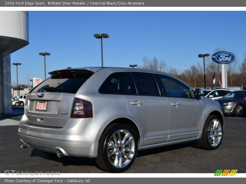 Brilliant Silver Metallic / Charcoal Black/Grey Alcantara 2009 Ford Edge Sport