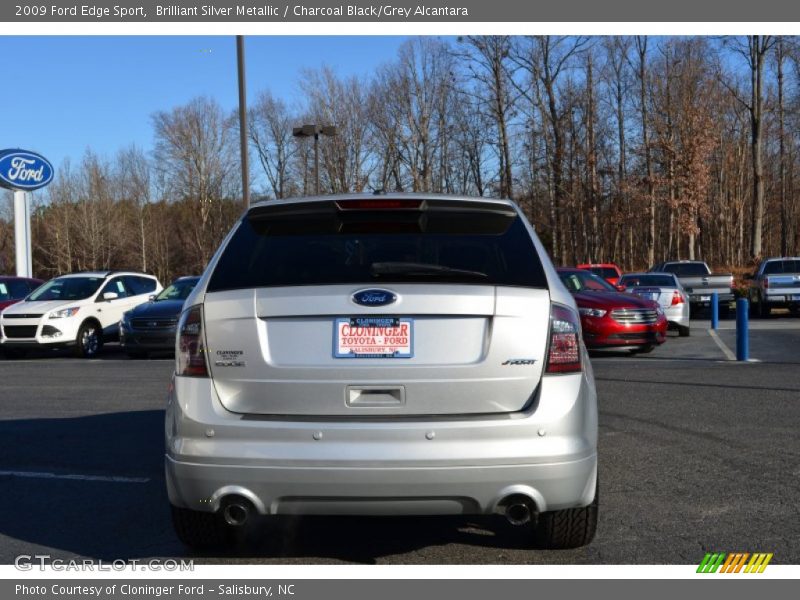 Brilliant Silver Metallic / Charcoal Black/Grey Alcantara 2009 Ford Edge Sport
